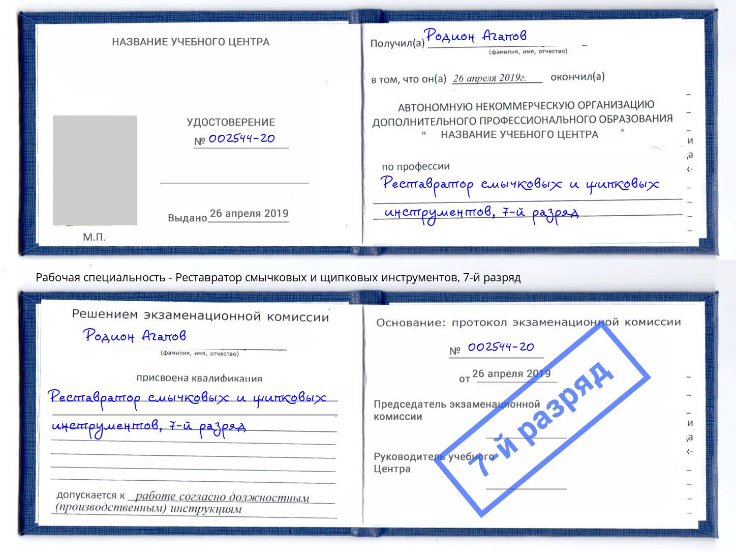 корочка 7-й разряд Реставратор смычковых и щипковых инструментов Ульяновск